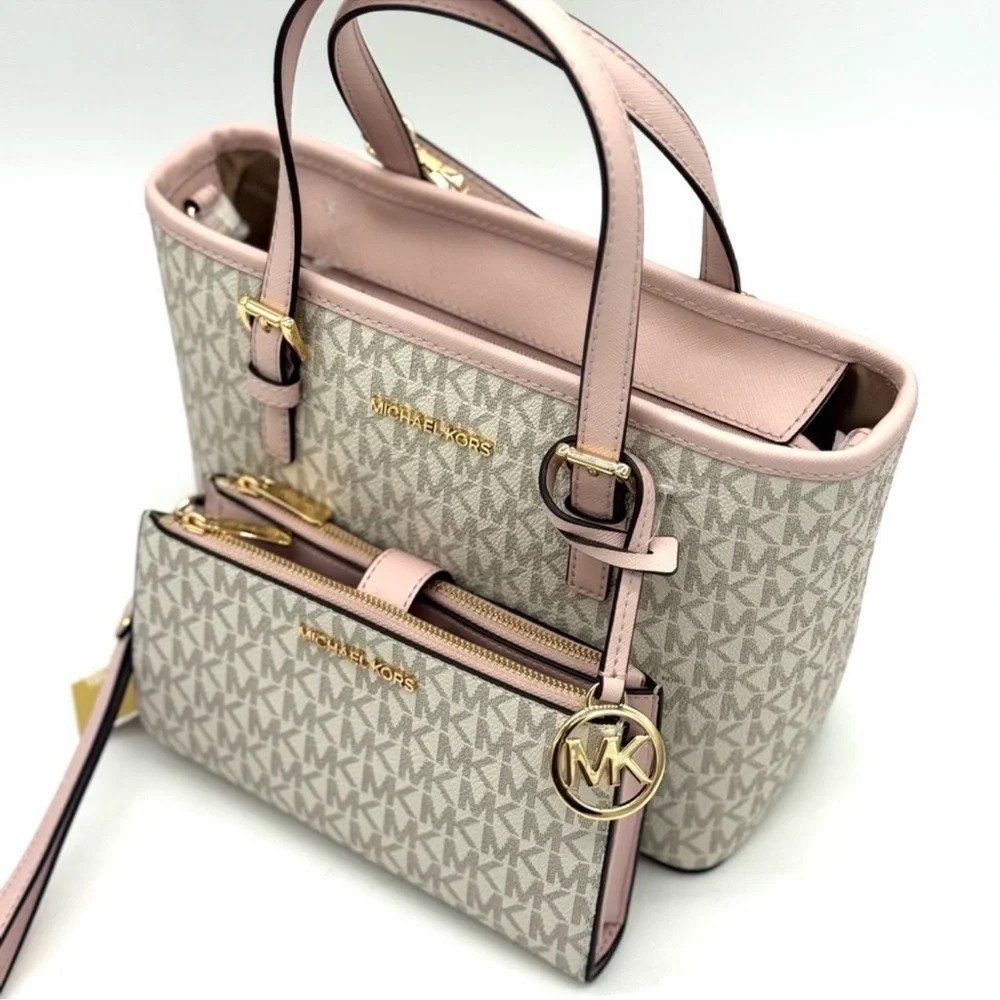 Michael Kors Jet Set Travel Extra-Small Top-Zip Tote Bag & Double Zip Wallet Set